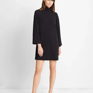 Club Monaco Black Ellaibellai Knit Mockneck flared sleeve Mini Dress S